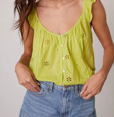 Velvet By Graham & Spencer Eyelet Coco Top In Lime In Green