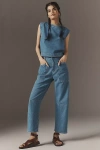 Velvet By Graham & Spencer Farah High-rise Barrel Denim Pants In Blue