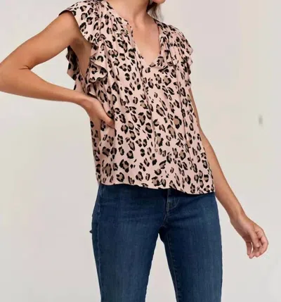 Velvet By Graham & Spencer Francine Top In Cheetah Blush In Multi