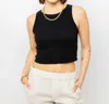 Velvet By Graham & Spencer Harla Cotton Slub Tank Top In Black In Black