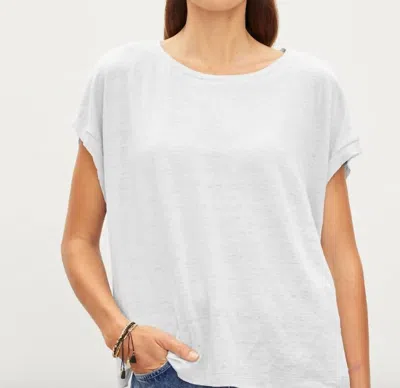 Velvet By Graham & Spencer Hudson Knit Short Sleeve Top In White