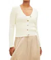 Velvet By Graham & Spencer Hydie Button Front Cardigan In Cream In White