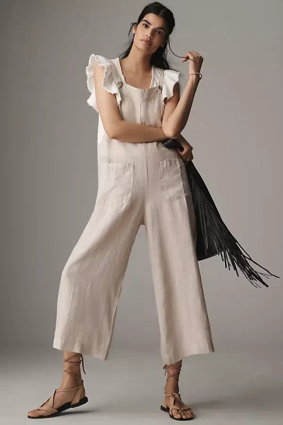 Velvet By Graham & Spencer Isabel Linen Jumpsuit In Beige