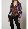 Velvet By Graham & Spencer Isra Printed Blouse In Purple