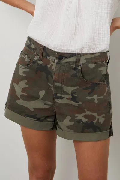 Velvet By Graham & Spencer Izabel Rollled Hem Short In Cameo In Green