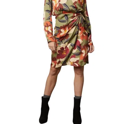 Velvet By Graham & Spencer Janey Printed Satin Dress In Hydrangea In Multi