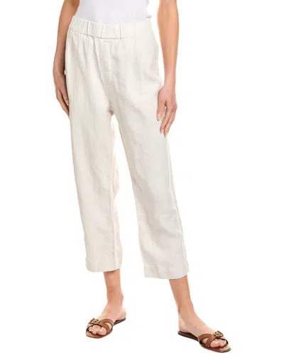 Velvet By Graham & Spencer Jessie Heavy Linen Pants In Bisque In White
