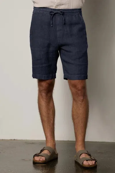 Velvet By Graham & Spencer Jonathan Drawstring Short In Navy In Grey