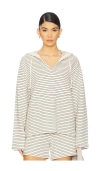 Velvet By Graham & Spencer Jordyn Hoodie In Natural & Charcoal