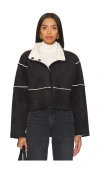 Velvet By Graham & Spencer Kelly Reversible Sherpa Jacket In Black
