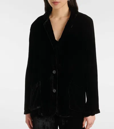 Velvet By Graham & Spencer Kyla Velvet Blazer In Black