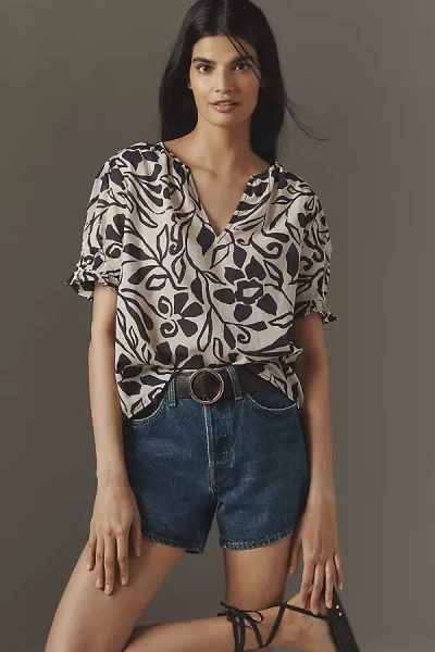 Velvet By Graham & Spencer Leslie Short-sleeve Top In Multicolor