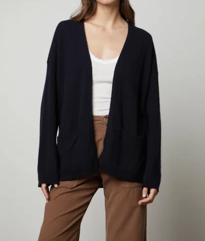 Velvet By Graham & Spencer Lila Cashmere Cardigan In Navy In Black