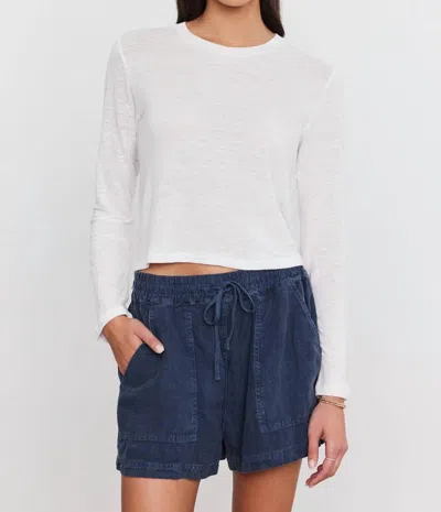 Velvet By Graham & Spencer Linen Knit Top In White