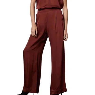 Velvet By Graham & Spencer Livi Satin Wide Leg Pant In Ruby In Pink