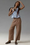 Velvet By Graham & Spencer Lola Linen Pants In Brown