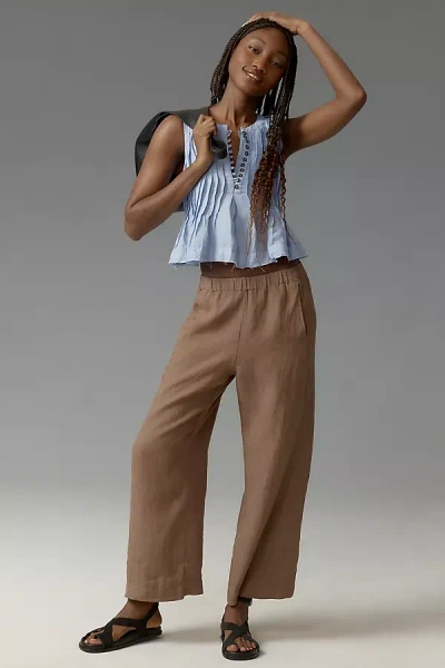Velvet By Graham & Spencer Lola Linen Pants In Brown