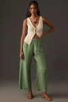 Velvet By Graham & Spencer Lola Linen Pants In Green