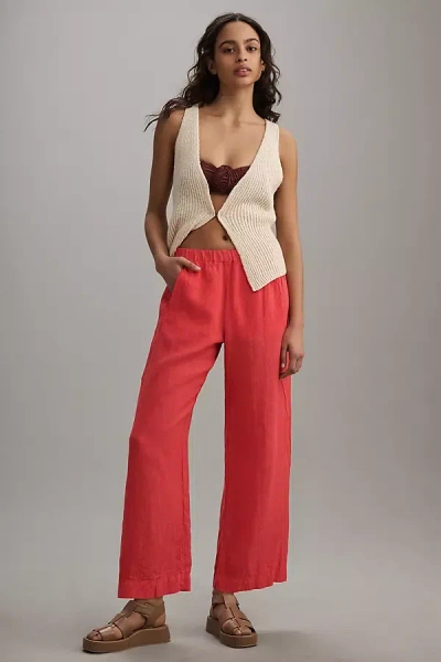 Velvet By Graham & Spencer Lola Linen Pants In Red