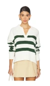 Velvet By Graham & Spencer Lucie Pullover In Milk & Forest