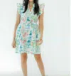 Velvet By Graham & Spencer Maia Mini Dress In Emerald Pagoda In Multi