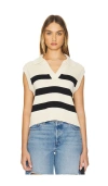 Velvet By Graham & Spencer Mariette Sweater Vest In Cream/black
