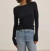 Velvet By Graham & Spencer Mauri Long Sleeved Top In Black In Black