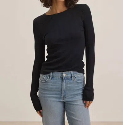 Velvet By Graham & Spencer Mauri Long Sleeved Top In Black