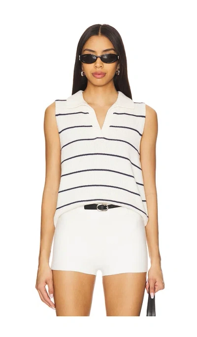 Velvet By Graham & Spencer Nayla Top In Milk & Blue