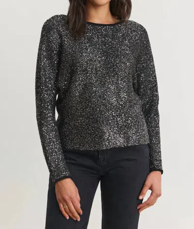 Velvet By Graham & Spencer Opaline Tiny Sequin Top In Black