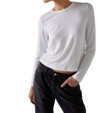 Velvet By Graham & Spencer Pacifica Long Sleeve Tee In White