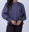 Velvet By Graham & Spencer Pari Blouse In Copen In Blue