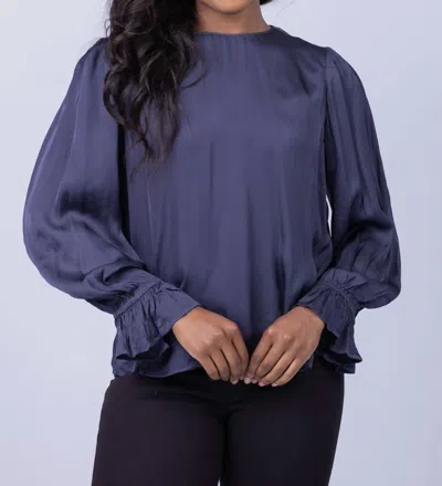 Velvet By Graham & Spencer Pari Blouse In Copen In Blue