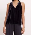 Velvet By Graham & Spencer Prima Tank Blouse In Navy In Black