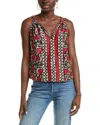 Velvet By Graham & Spencer Womens V Neck Sleeveless Shell In Red