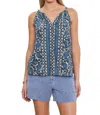 Velvet By Graham & Spencer Rhea Silk-blend Top In Blue