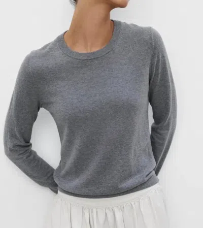 Velvet By Graham & Spencer Roxy Lux Crewneck Sweater In Medium Heather Grey