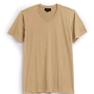 Velvet By Graham & Spencer Samsen V-neck Tee In Apricot In Beige