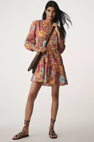 Velvet By Graham & Spencer Sharlene Long-sleeve Mini Dress In Pink