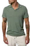 Velvet By Graham & Spencer Short Sleeved Beck Terry Polo In Green In Green