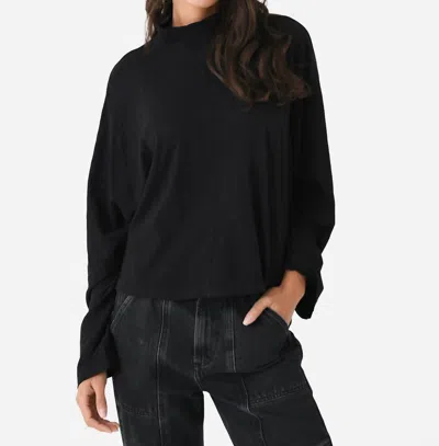 Velvet By Graham & Spencer Stacey Mock Neck Tee In Black