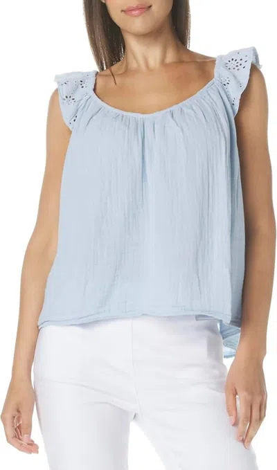 Velvet By Graham & Spencer Stella Blouse In Island In Blue