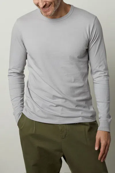 Velvet By Graham & Spencer Strauss Long Sleeve Tee In Riviera In Grey