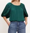 Shop Velvet By Graham & Spencer Tami Blouse In Fern Green In Multi