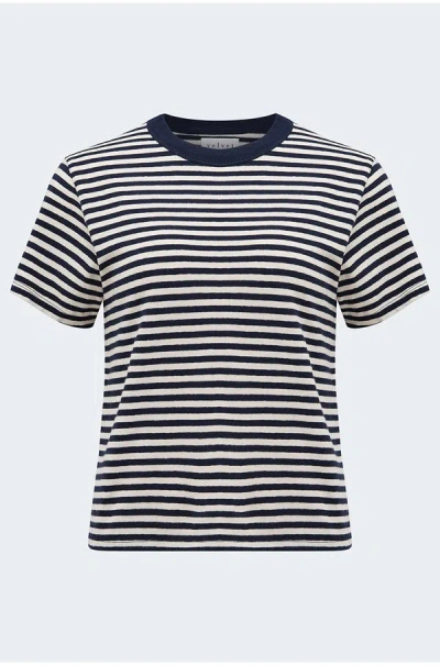Velvet By Graham & Spencer Tash Tee In Navy In Navy&#47;multi