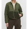 Velvet By Graham & Spencer Tasha Reversible Puffer Sherpa Jacket In Green
