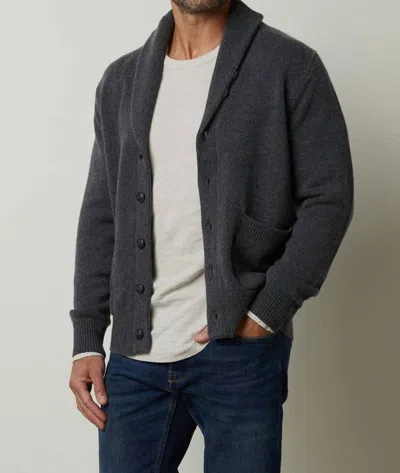 Velvet By Graham & Spencer Thornton Button Front Cardigan In Charcoal In Green