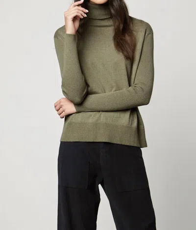 Velvet By Graham & Spencer Turtleneck Sweater In Olive In Green