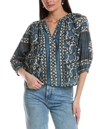 VELVET BY GRAHAM & SPENCER VELVET BY GRAHAM & SPENCER BALLOON SLEEVE SILK-BLEND BLOUSE