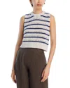 Velvet By Graham & Spencer Calista Sleeveless Sweater In Chalk/marine
